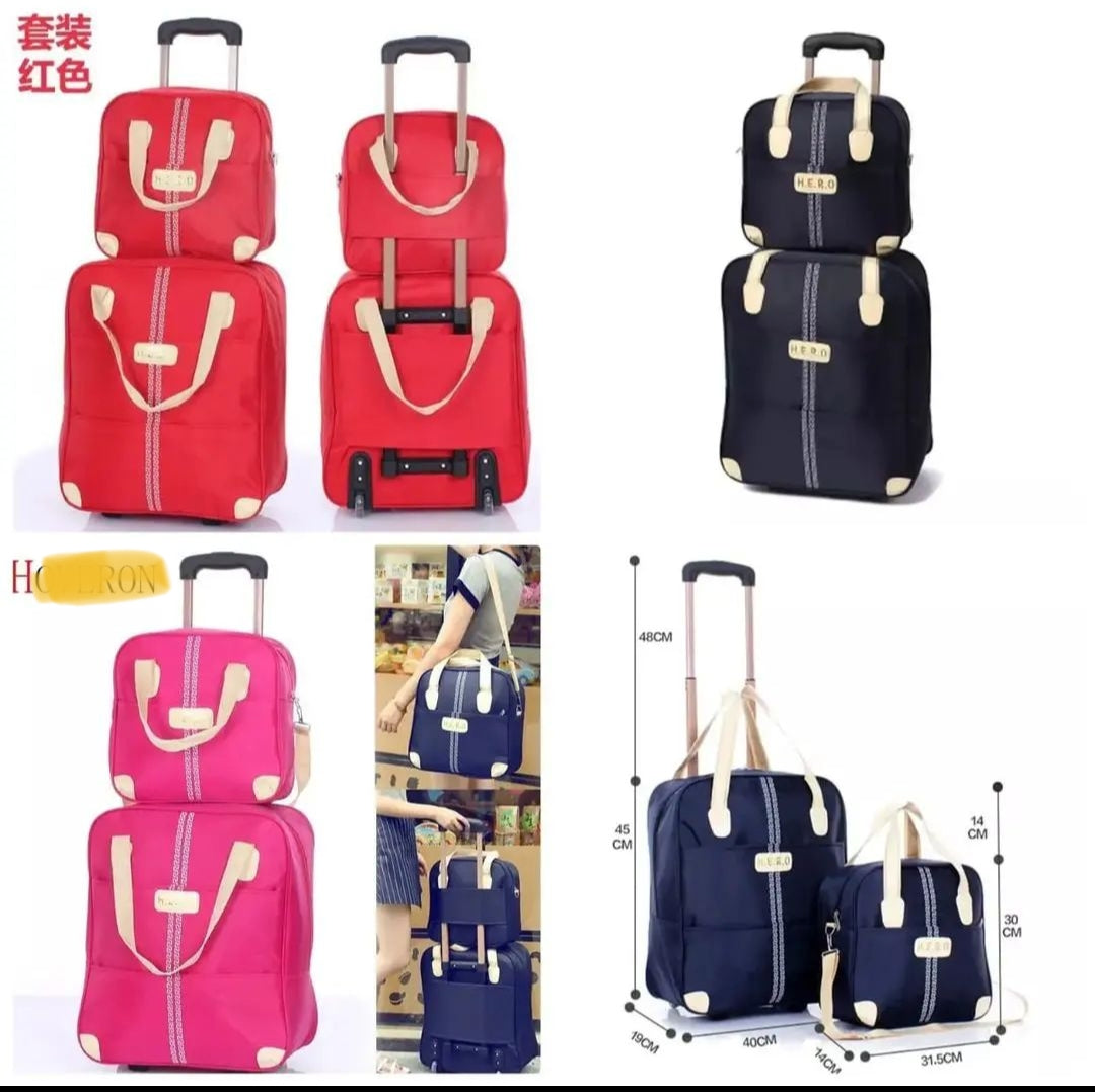 2 in 1 Trolley Travel Bag with Boarding Bag Set