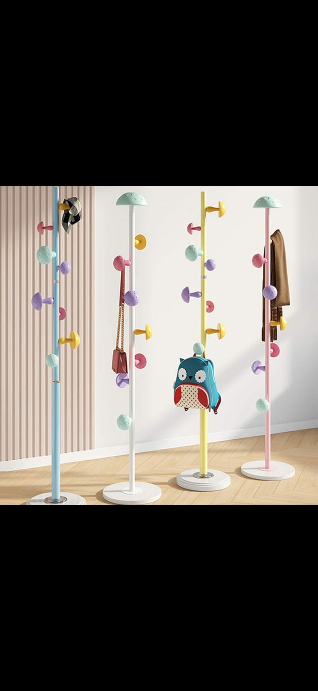 Modern Tree Coat Rack with Mushroom Design