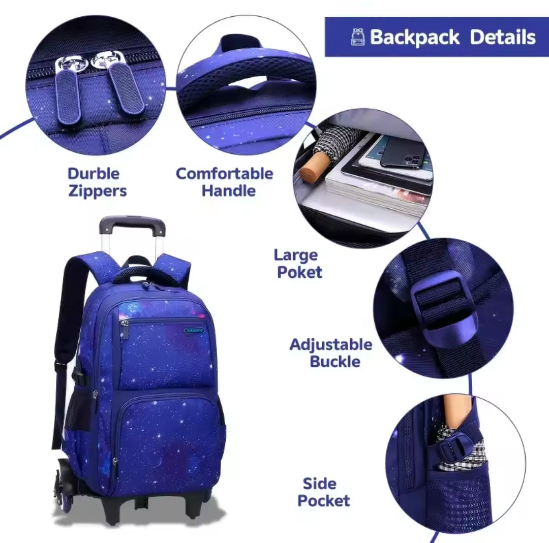 Rolling Waterproof Wheeled School Backpack