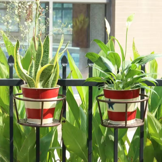 Over the Balcony Flower Pot Holder - Black