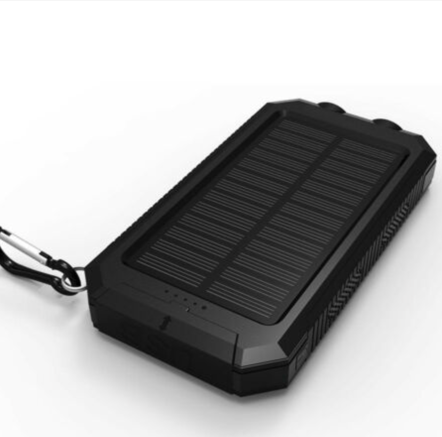 Solar Power Bank 20000mAh Waterproof Shockproof Portable Charger with LED Flashlight