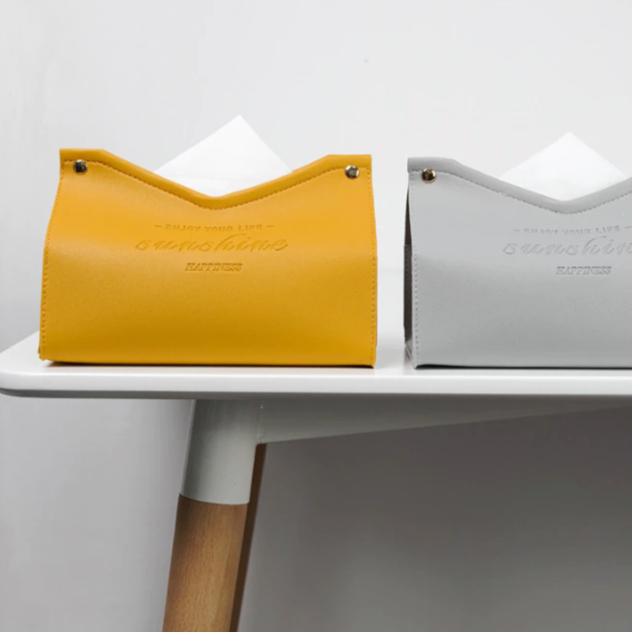 Stylish Artificial Leather Tissue Box