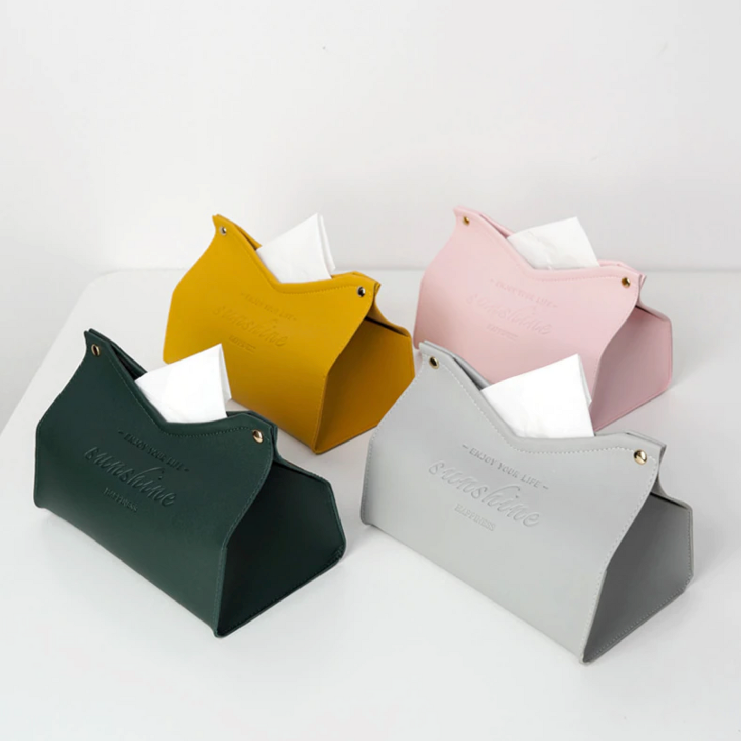 Stylish Artificial Leather Tissue Box