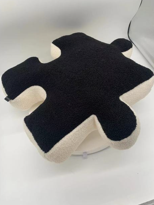 Premium Wool and Cotton Puzzle Block Pillow 20 x 20 Inch