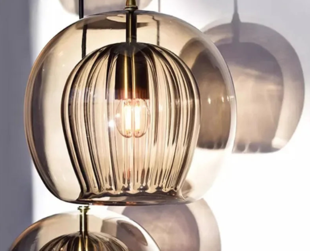 Modern Glass Pendant Light with Adjustable Height