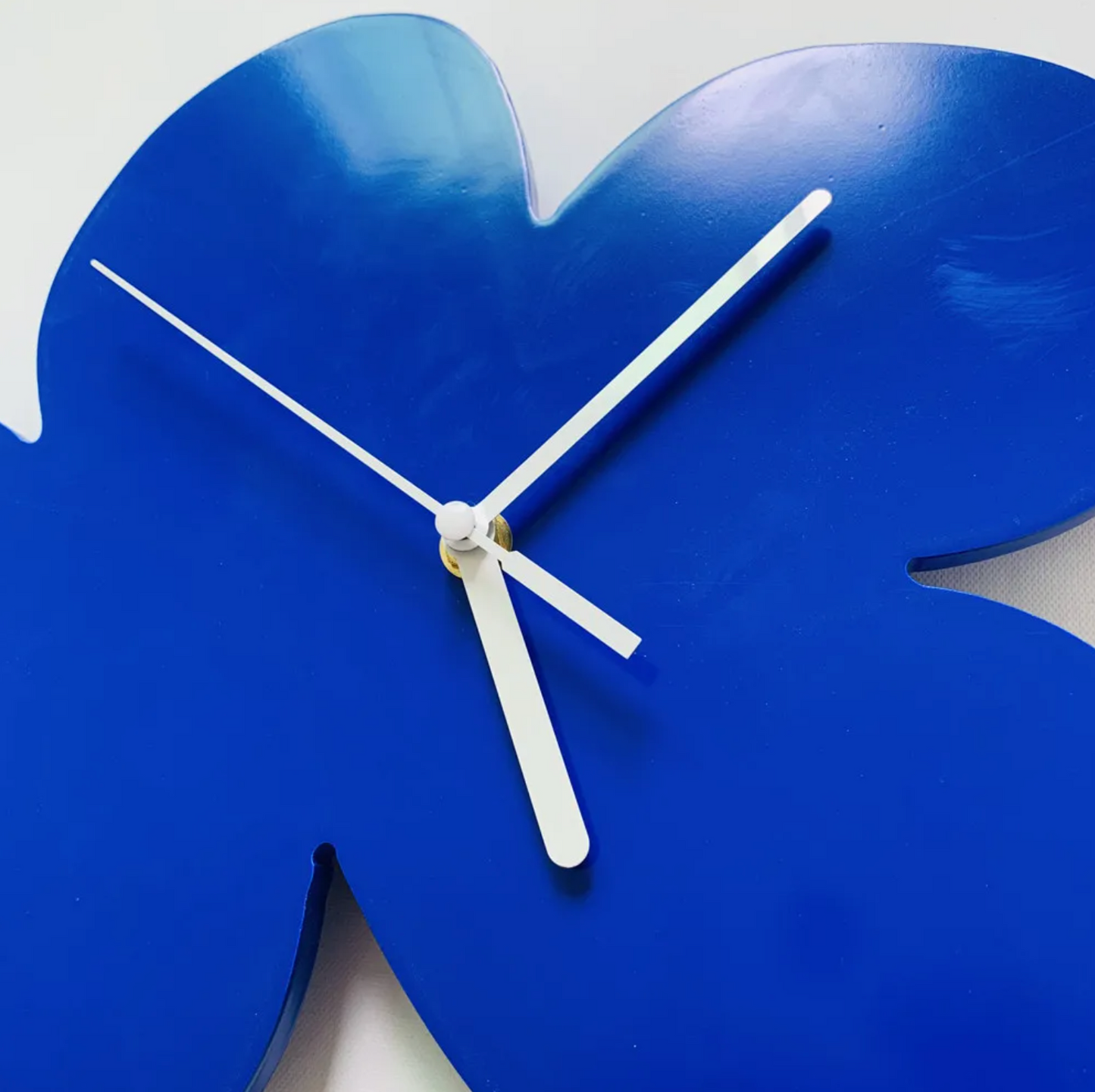 Small Blue Geometric Silent Wall Clock