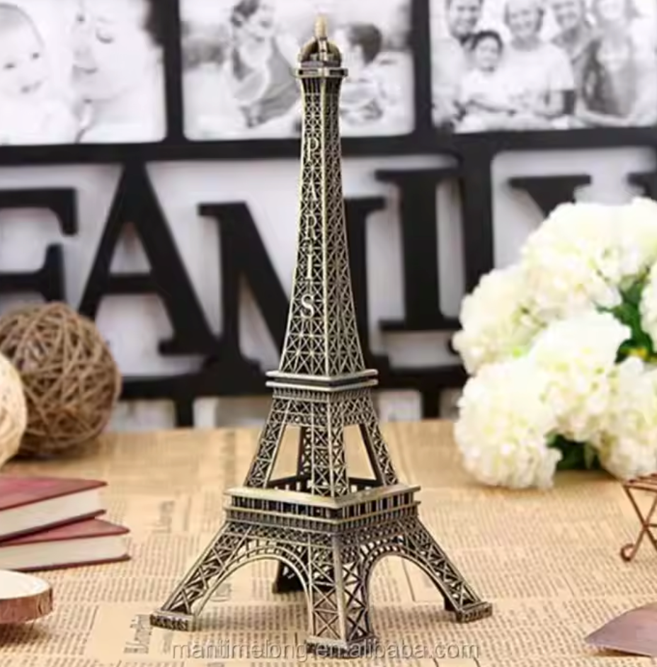 Eiffel Tower Metal Sculpture with Polished Finish