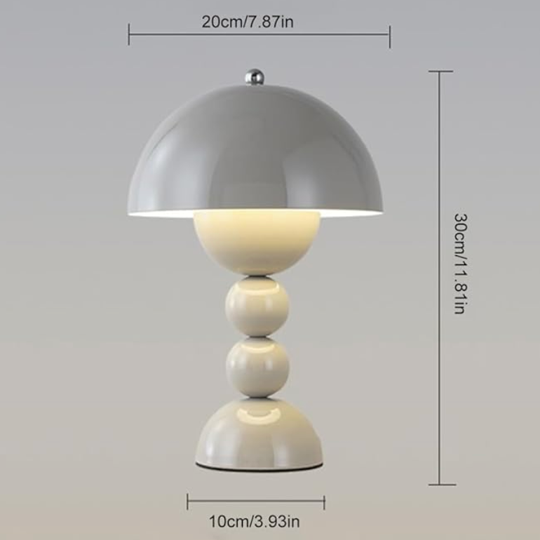 Dimmable Mushroom LED Table Lamp - USB Rechargeable Scandinavian Design