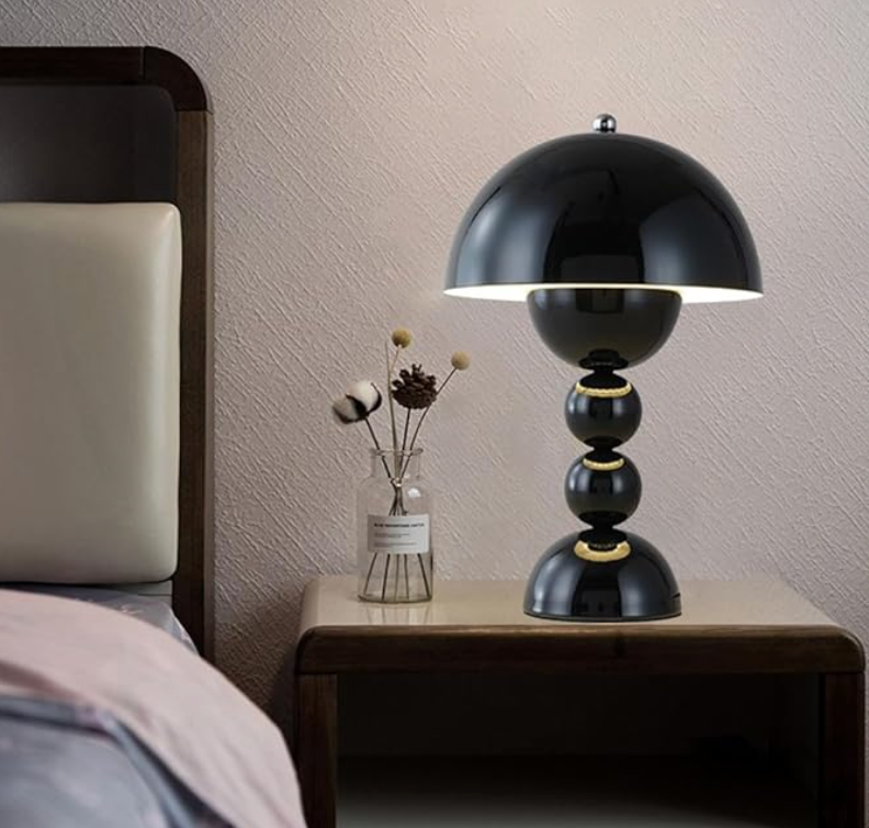 Dimmable Mushroom LED Table Lamp - USB Rechargeable Scandinavian Design