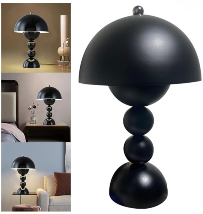Dimmable Mushroom LED Table Lamp - USB Rechargeable Scandinavian Design