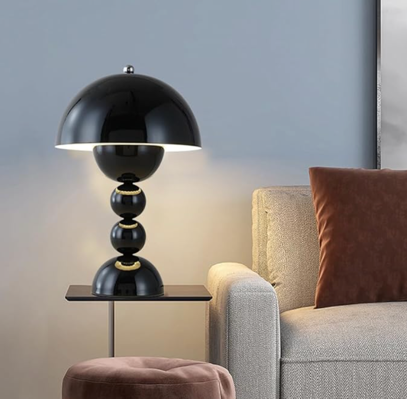 Dimmable Mushroom LED Table Lamp - USB Rechargeable Scandinavian Design