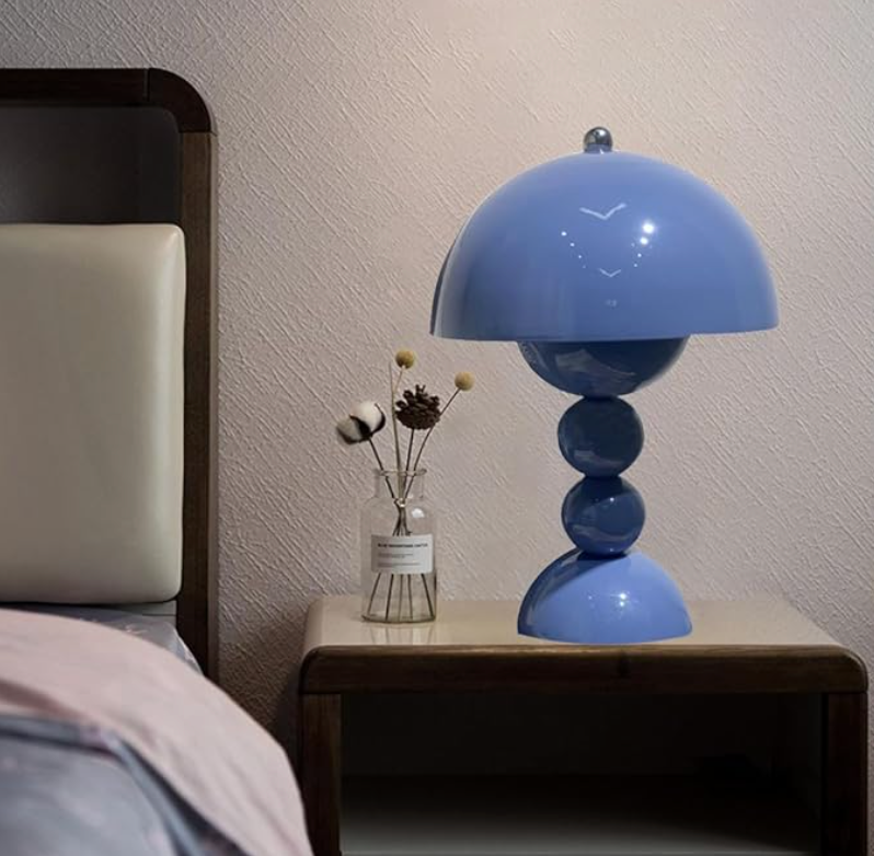 Dimmable Mushroom LED Table Lamp - USB Rechargeable Scandinavian Design