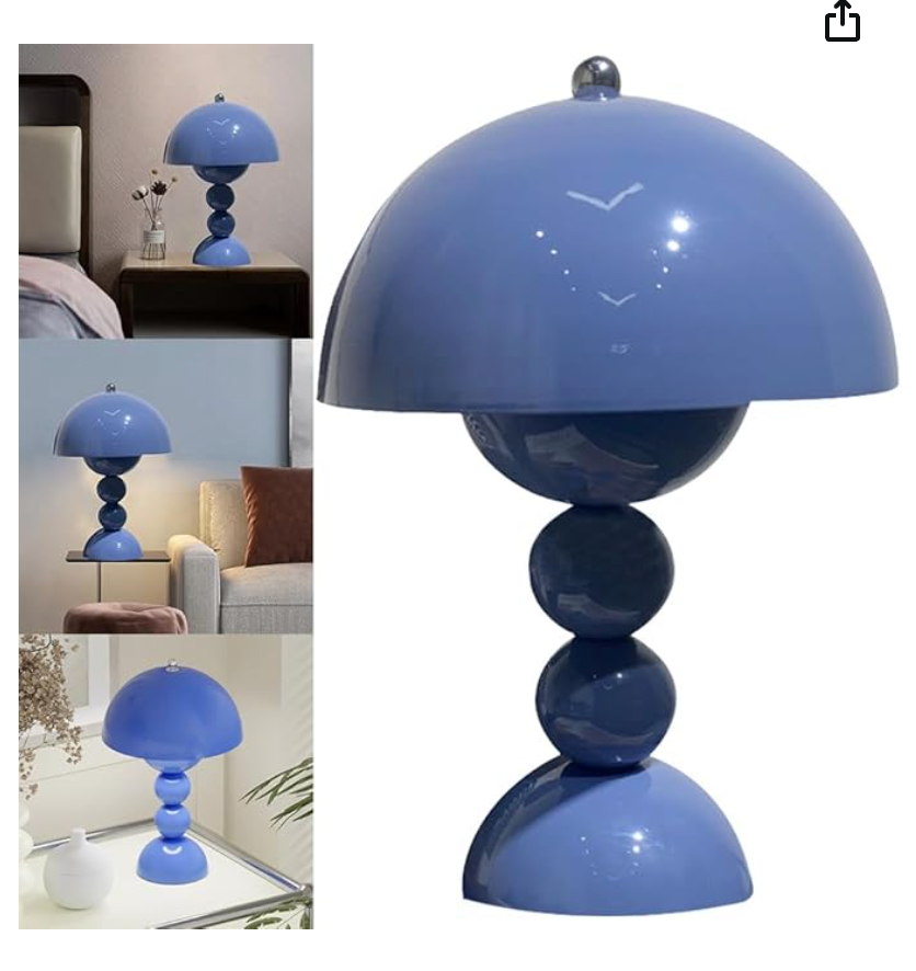 Dimmable Mushroom LED Table Lamp - USB Rechargeable Scandinavian Design