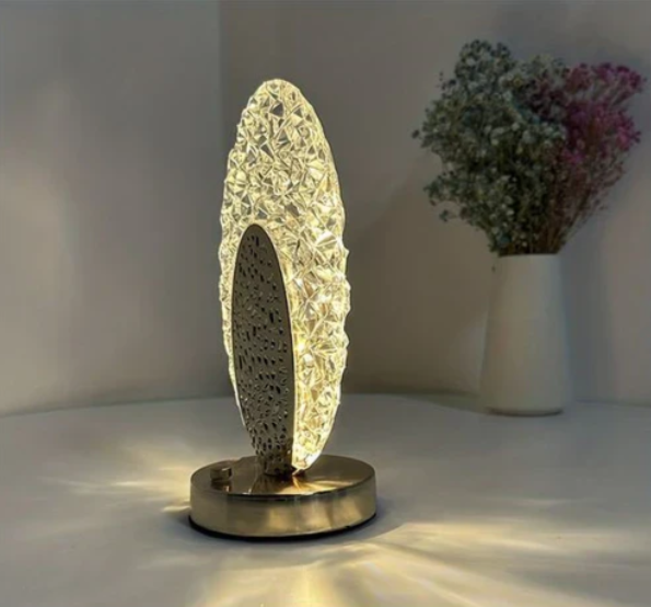 Peacock Design Table Lamp with Gold Base
