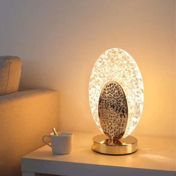 Peacock Design Table Lamp with Gold Base
