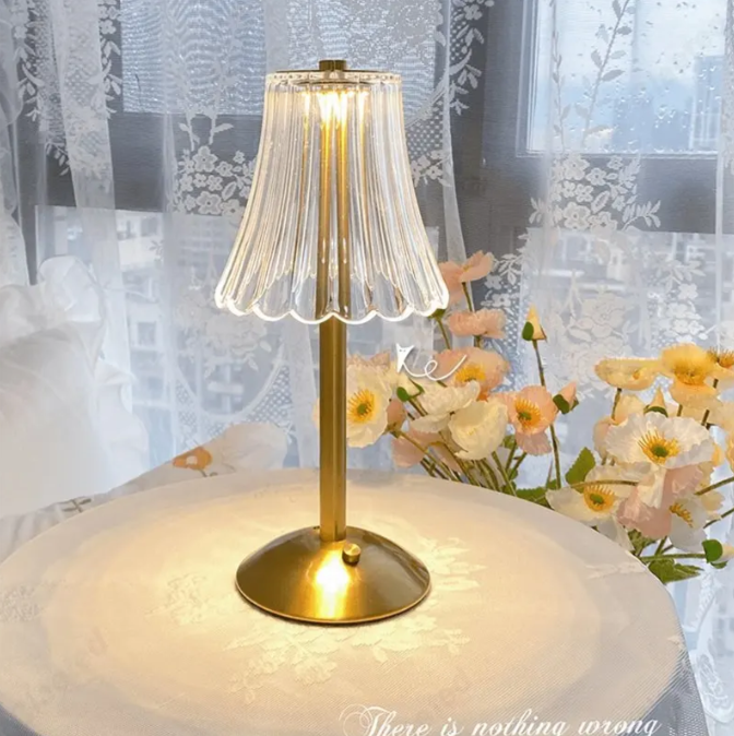 Cordless Crystal Table Lamp with Dimming Function