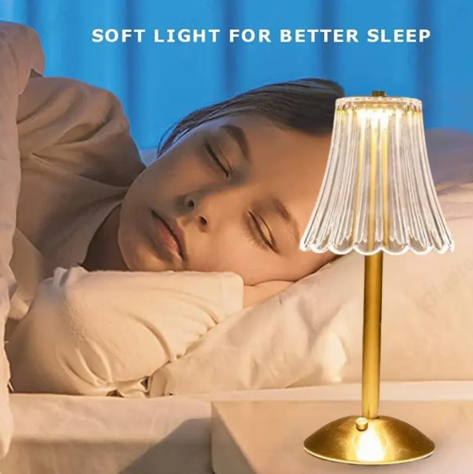 Cordless Crystal Table Lamp with Dimming Function