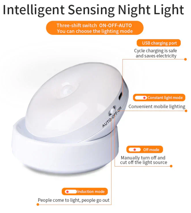Motion Sensor Night Light - Energy Efficient Automatic Illumination