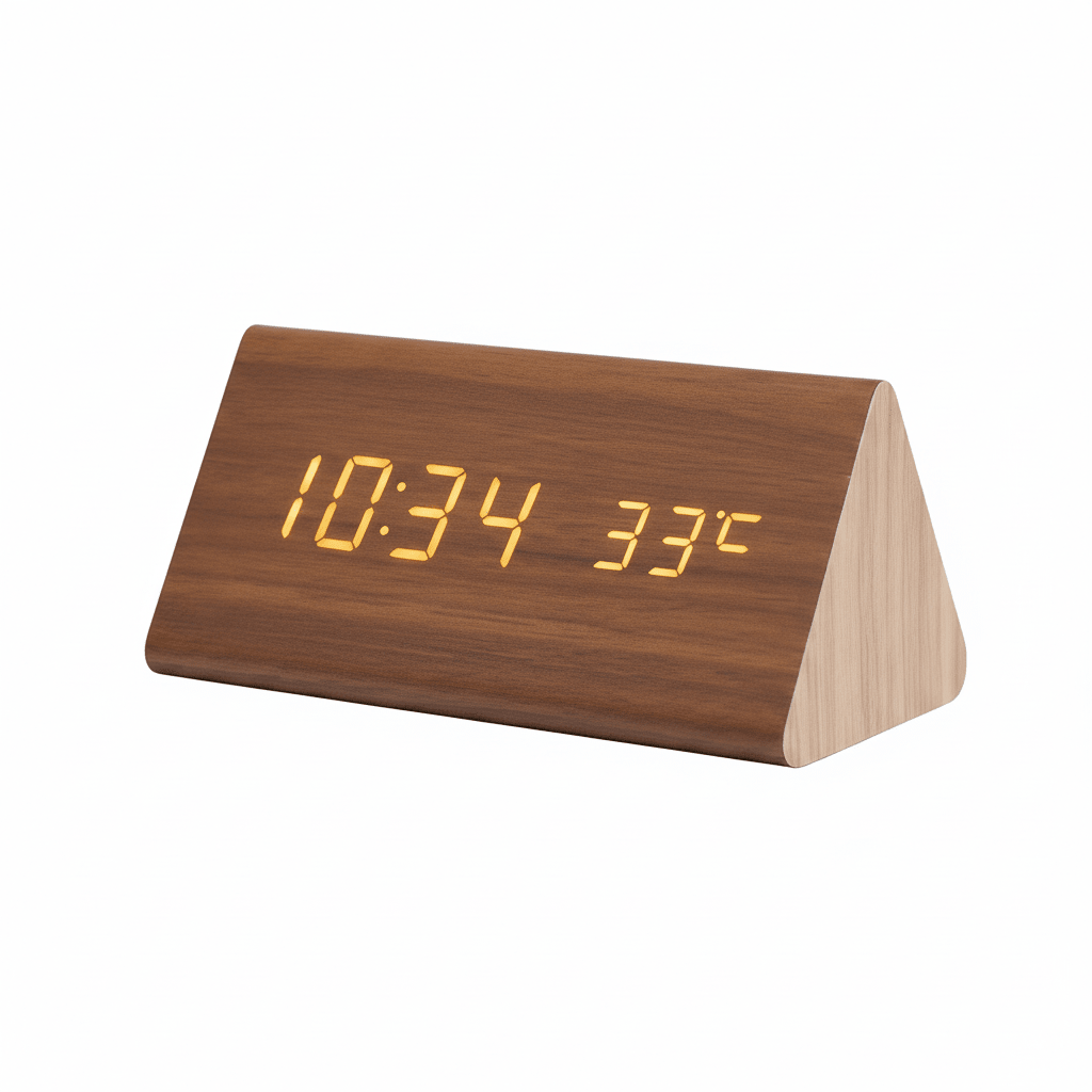 Voice-Controlled LED Wooden Alarm Clock