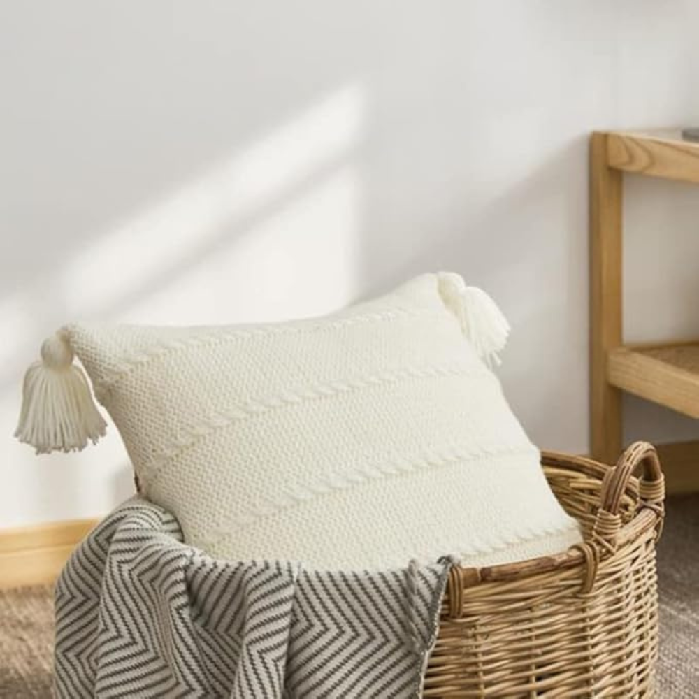 Nordic Knitted Tassel Throw Pillow