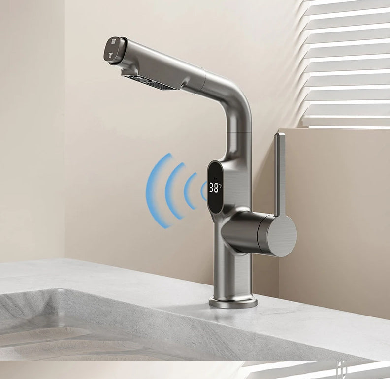 Smart Faucet with LED Temperature Display and 360° Swivel