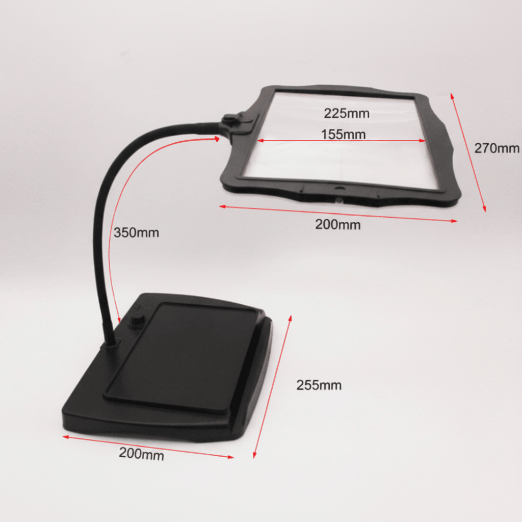 LED Table Magnifier with 3x Magnification and Adjustable Arm