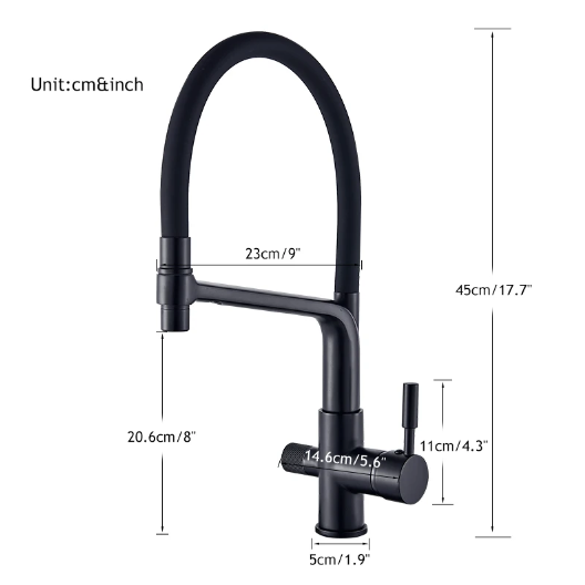 Pull Down Brass Drinking Water Faucet with Hot and Cold Function