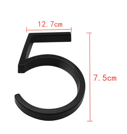 Modern Black House Numbers with Floating Design