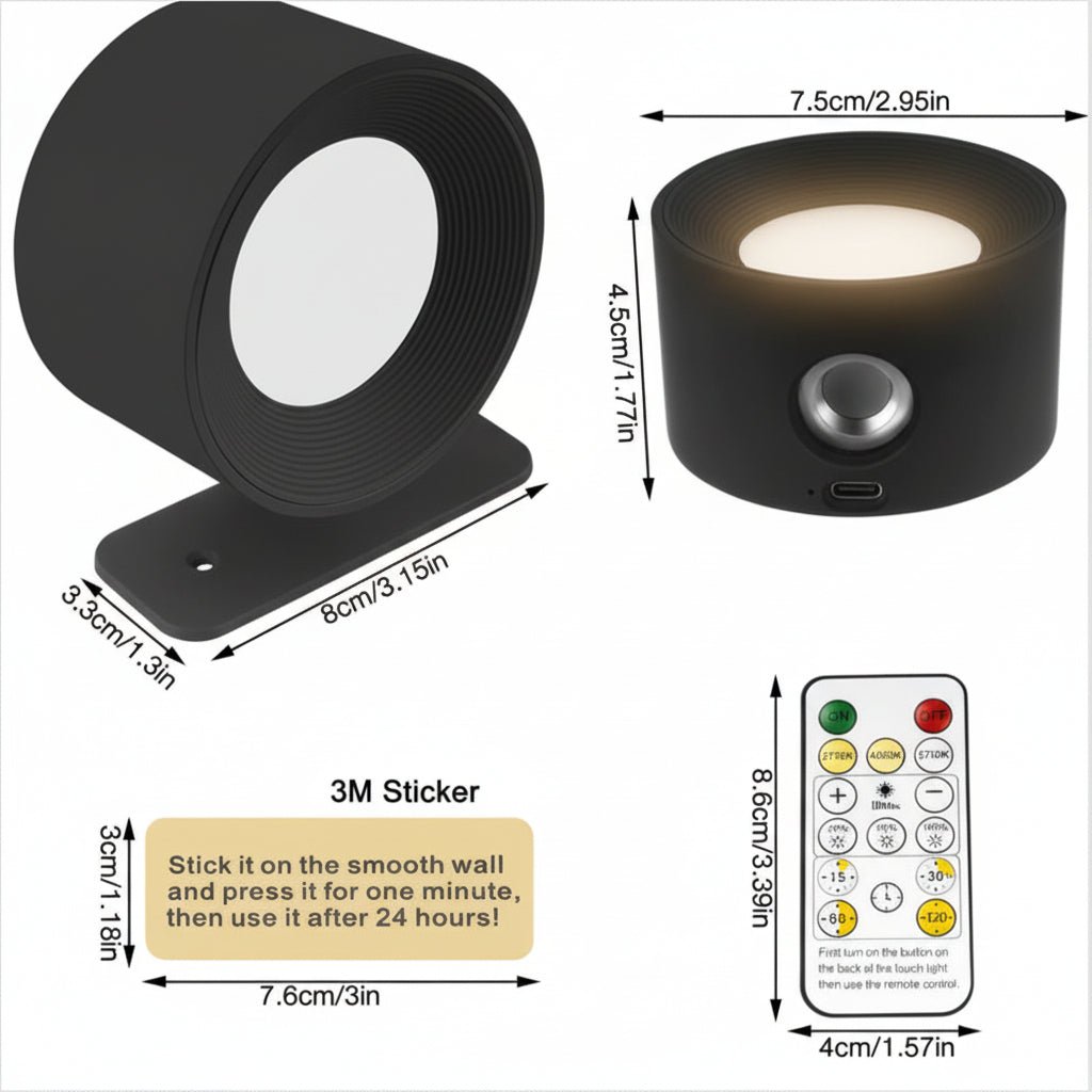 Wireless Nordic Wall Light with Remote Control and Timer