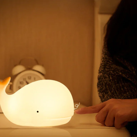 Color-Changing Whale Night Light for Kids with Rechargeable Battery