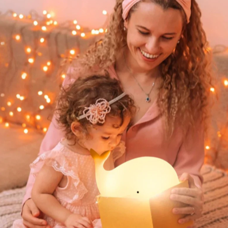 Color-Changing Whale Night Light for Kids with Rechargeable Battery