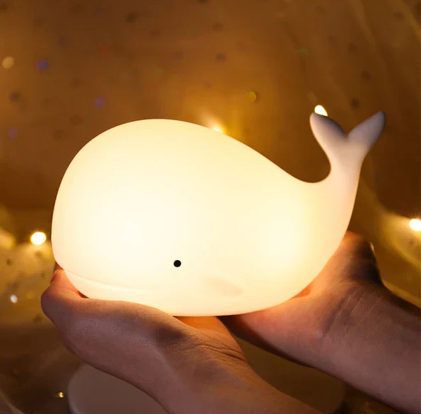 Color-Changing Whale Night Light for Kids with Rechargeable Battery