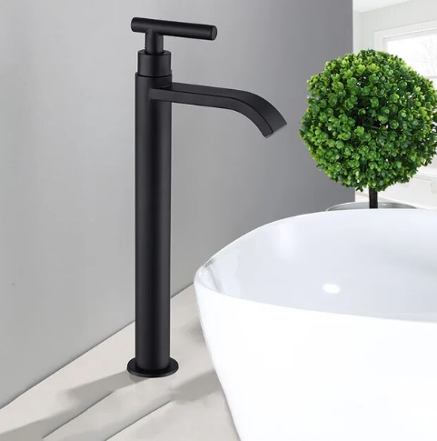 Matte Black Single Handle Cold Water Faucet for Sink
