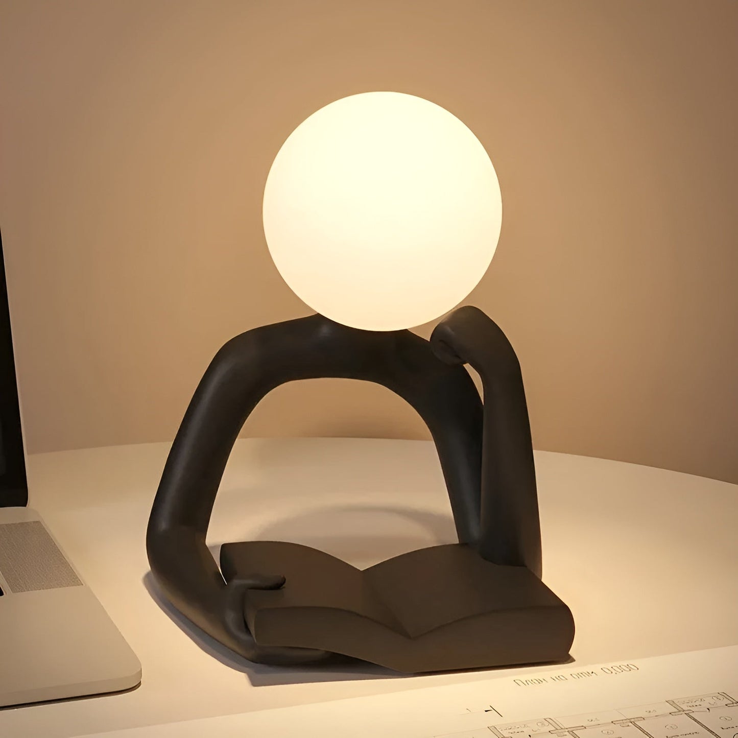 Modern Abstract Table Lamp with USB Power – Elegant Resin Design for Atmospheric Lighting