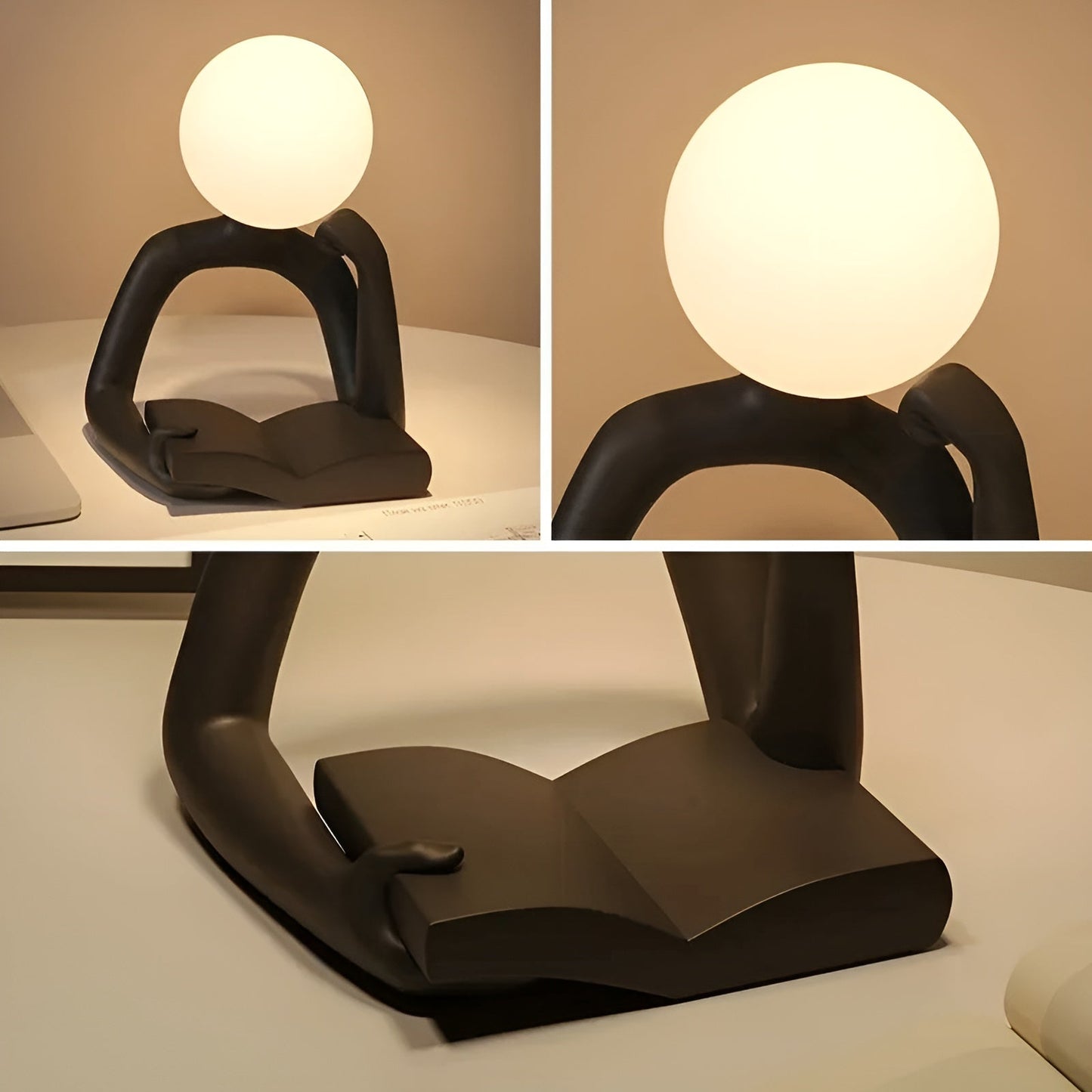 Modern Abstract Table Lamp with USB Power – Elegant Resin Design for Atmospheric Lighting