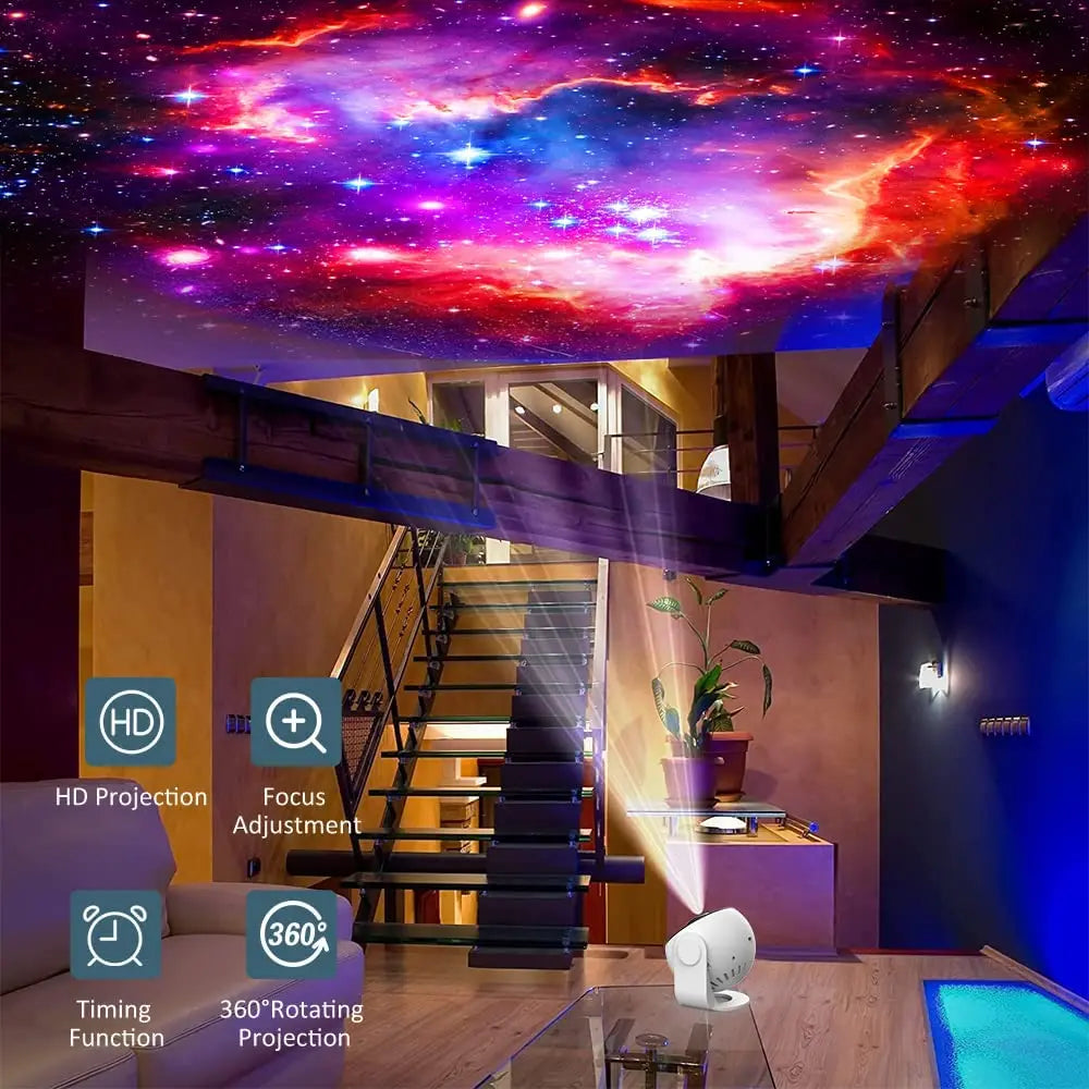 13-in-1 HD Star Projector Night Light with Rotating Galaxy and Nebula Effects