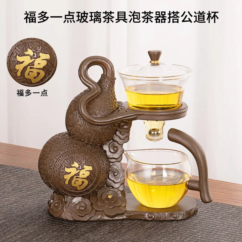 Semi-Automatic Magnetic Glass Tea Set for 6
