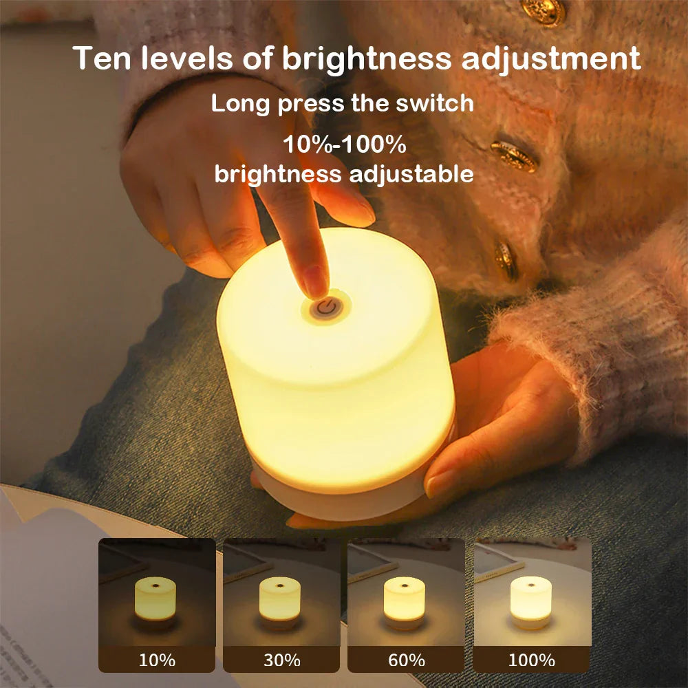 Touch Dimmable LED Nightstand Lamp with USB Power