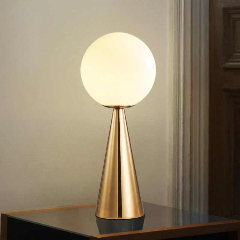 Contemporary Gold and Glass Table Lamp