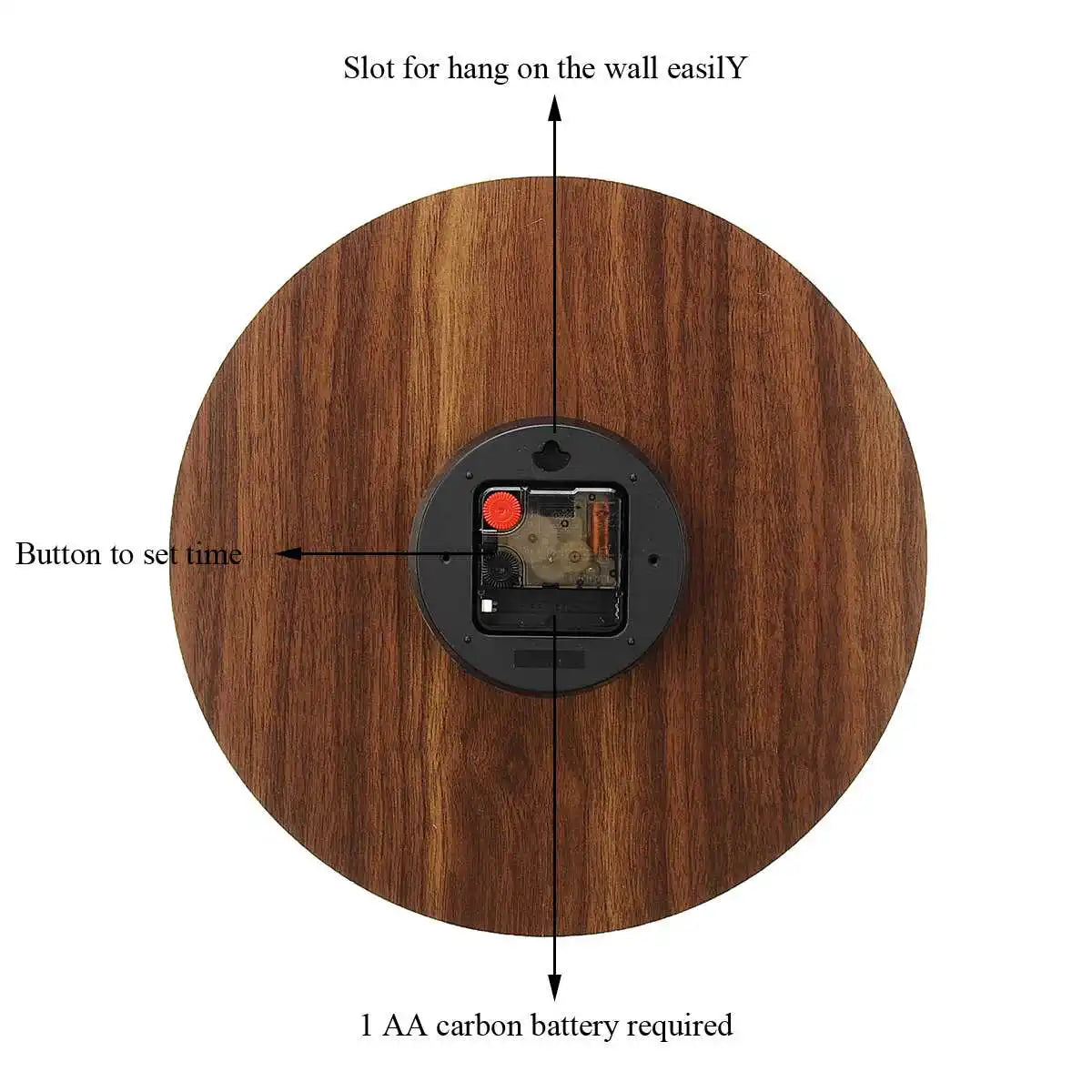 Luxe Wooden Wall Clock with Night Light and Silent Operation