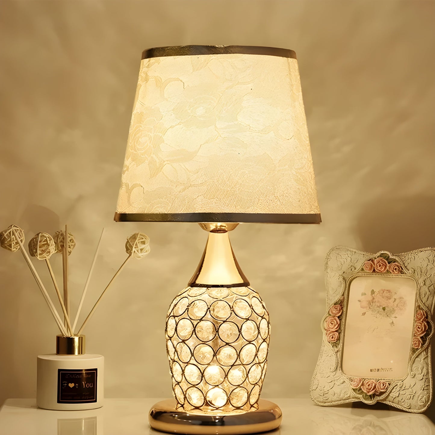 Crystal Optic LED Table Lamp with Touch Control