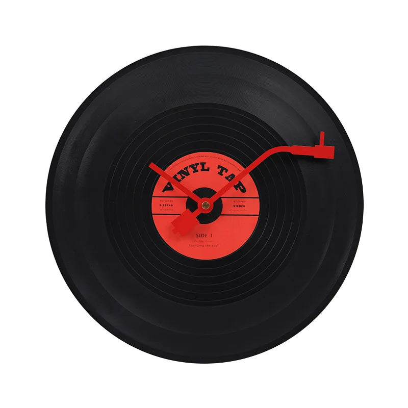 Musical Vinyl Record Wall Clock - Retro Plastic Design