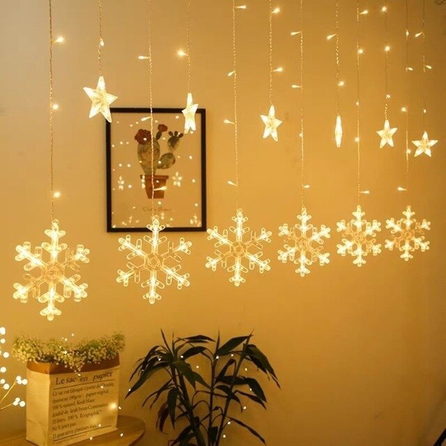 Solar LED String Lights with Moon and Star Design