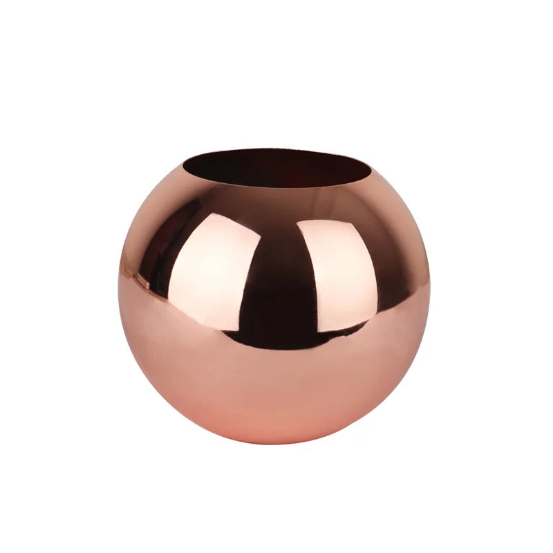 Stainless Steel Scandinavian Flower Vase in Gold, Black, and Rose Gold