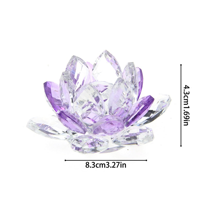 Crystal Lotus Flower Glass Paperweight - Elegant Keepsake Gift