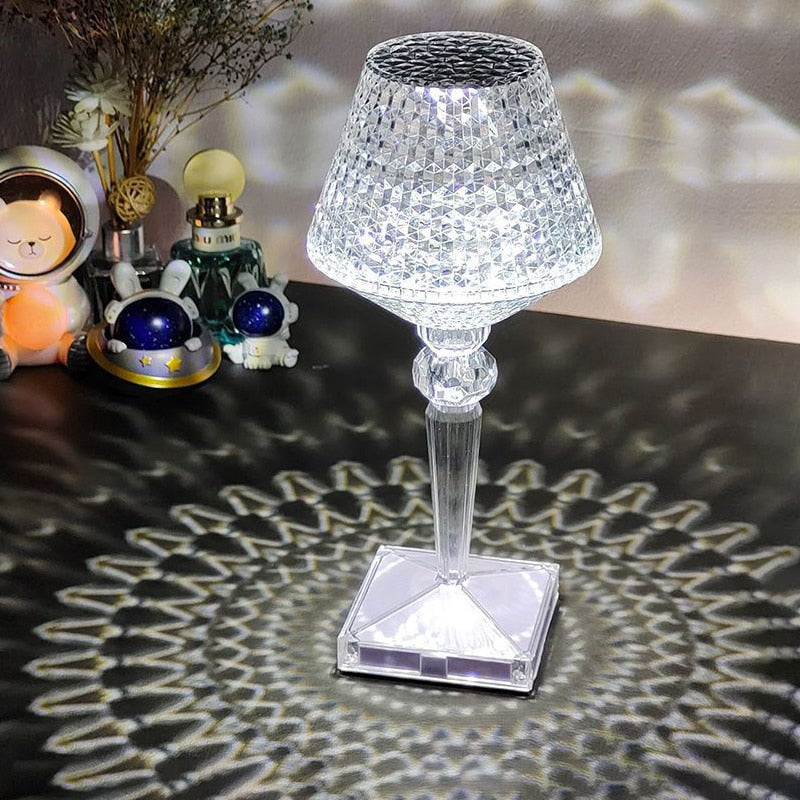 Rechargeable Diamond Crystal Table Lamp