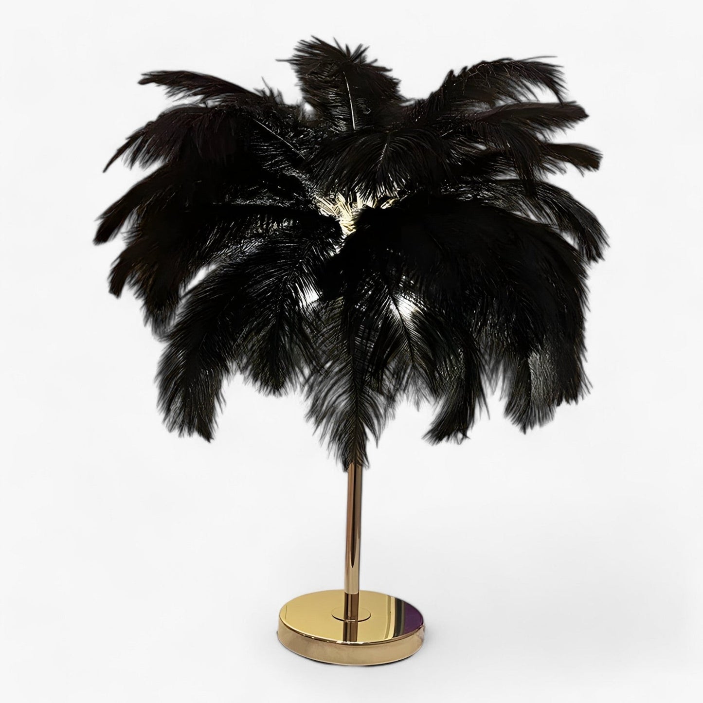 Elegant LED Desk Lamp with Feather Accents