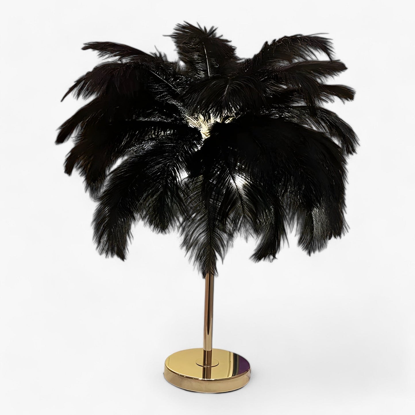 Touch Control LED Table Lamp with Feather Accents