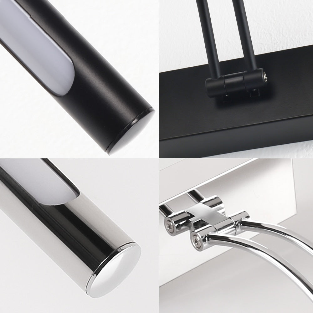 80-100cm Adjustable Black and Silver LED Wall Lamp
