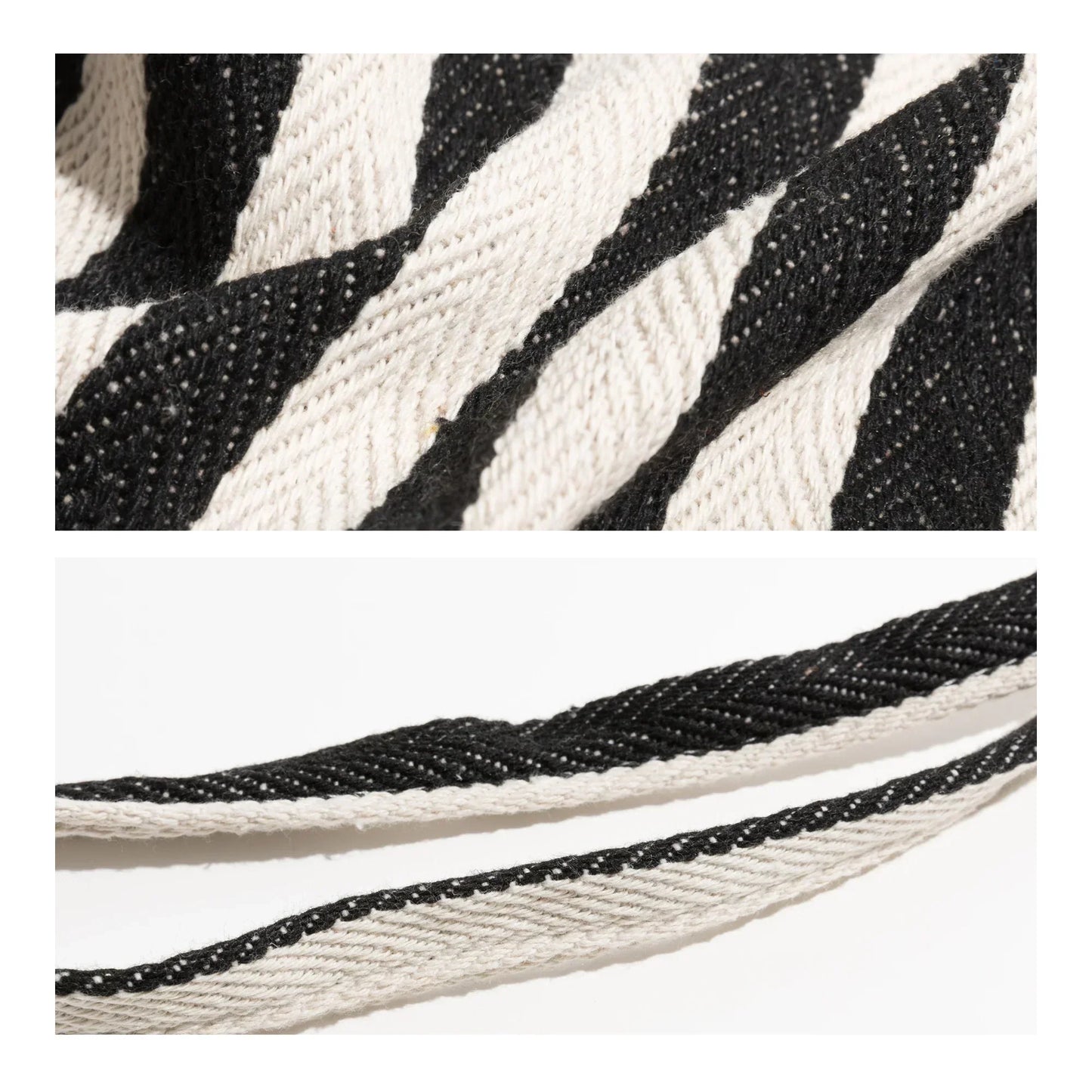 Striped Linen Tote Bag with Durable Canvas Material